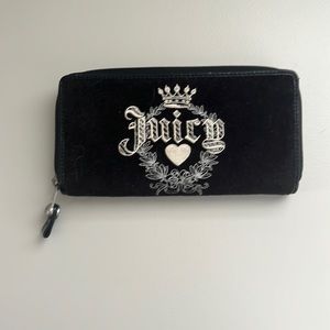 Juicy Couture long black velvet wallet